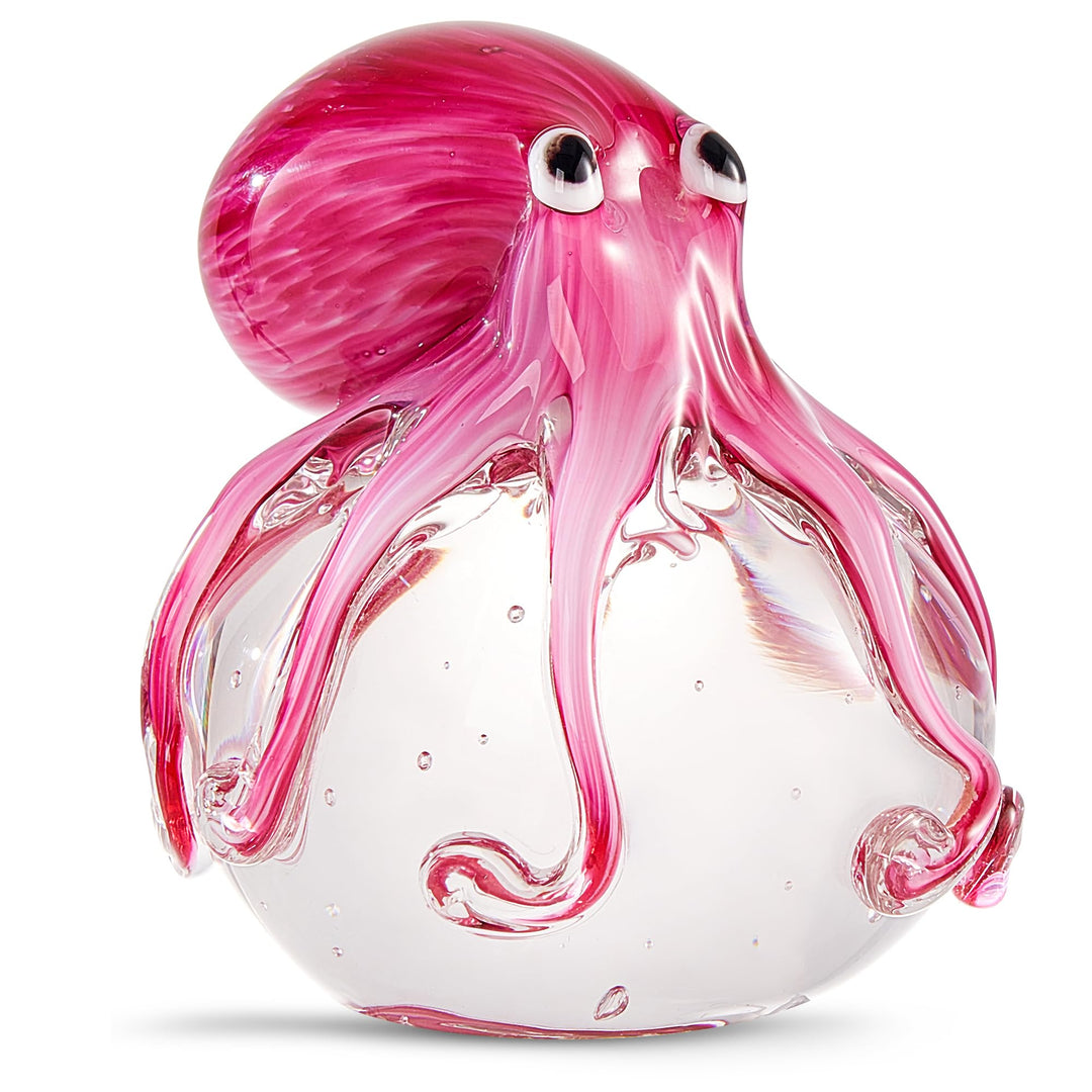 EUSTUMA Mundgeblasene Oktopus-Figur aus Glas, Meerestier-Ornament für Aquarium, Meerestier-Kollektio