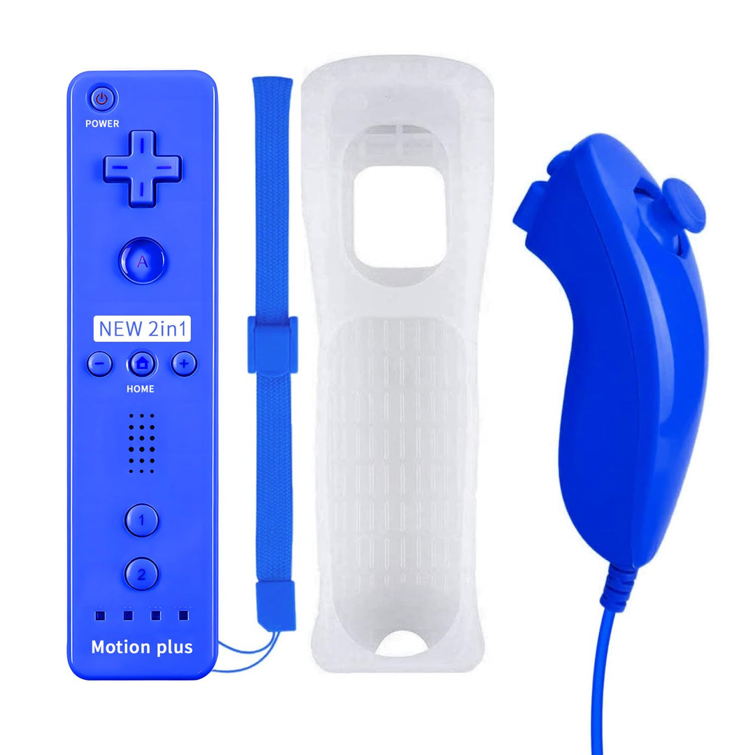 QUMOX Wii Nunchuck Remote Controller Fernbedienung mit Motion Plus Kompatibel mit Wii und Wii U Kons