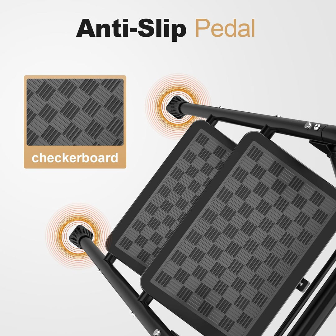 HBTower trittleiter 2 Stufen klappbar,Leiter 2 Stufen, klappbarer Tritthocker mit gepolstertem Griff