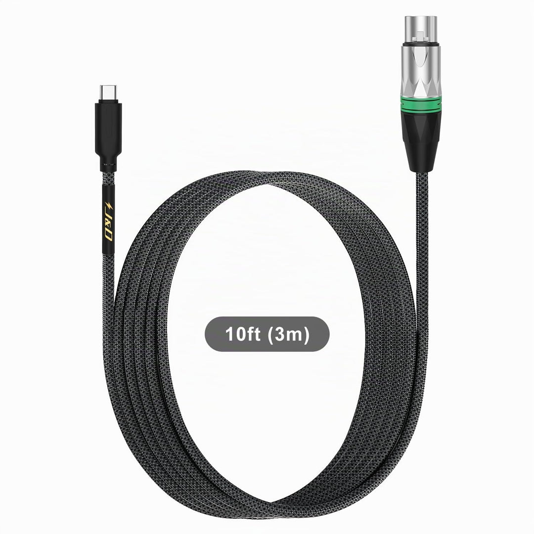 J&amp;D USB-C zu XLR Mikrofon Audio Kabel für Audioaufnahme, Dynamisches Mikrofon, Geflochtenes USB-C zu