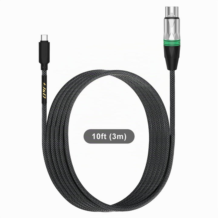 J&amp;D USB-C zu XLR Mikrofon Audio Kabel für Audioaufnahme, Dynamisches Mikrofon, Geflochtenes USB-C zu