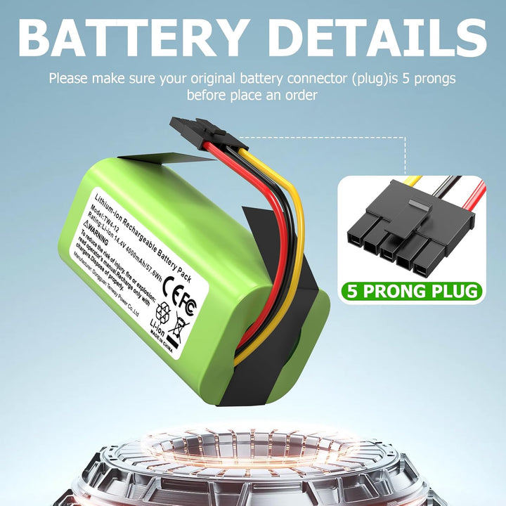 ASUNCELL 4000mAh Akku für Eufy L60 L50 Hybrid/SES, 14,4V Ersatzakku für IRobot Roomba Combo Essentia