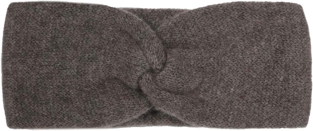 Zwillingsherz Stirnband mit Schleife und Kaschmir - Hochwertiges Strick-Kopfband für Damen Frauen Mä
