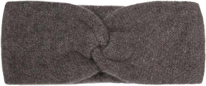 Zwillingsherz Stirnband mit Schleife und Kaschmir - Hochwertiges Strick-Kopfband für Damen Frauen Mä