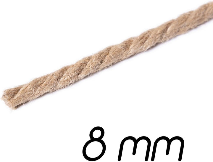 BooGardi Juteseil in Verschiedene Stärken und Längen · Ø 8mm Länge 500m · Naturware zum Basteln · Ma