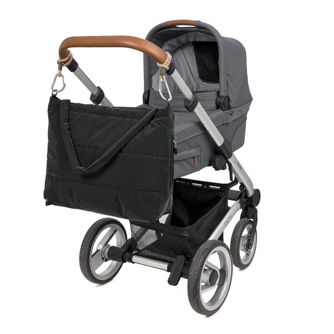 LÄSSIG Baby Wickeltasche Shopper mit Kinderwagenbefestigung/MIX Shopper black Schwarz, Schwarz