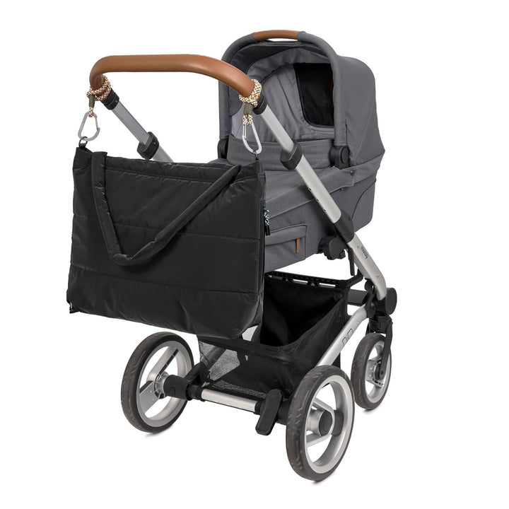LÄSSIG Baby Wickeltasche Shopper mit Kinderwagenbefestigung/MIX Shopper black Schwarz, Schwarz