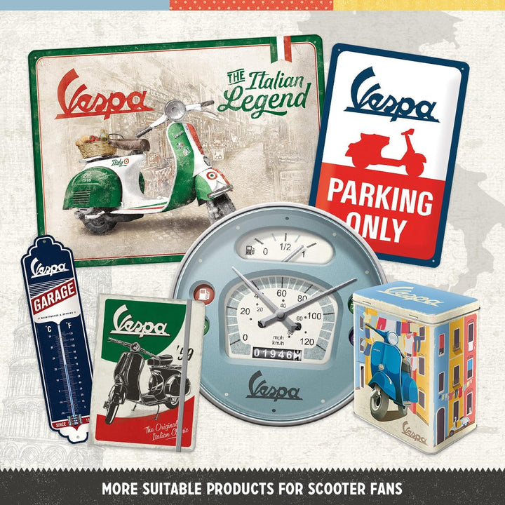 Nostalgic-Art Retro Wanduhr, Ø 31 cm, Vespa – Iconic – Geschenk-Idee für Roller-Fans, Original Lizen