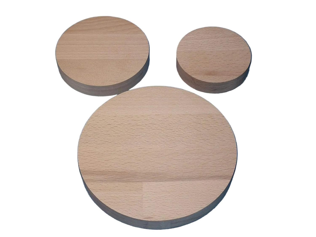 2 x Runde Holzscheibe aus Buche Leimholz 18mm dick mit 20 cm Durchmesser