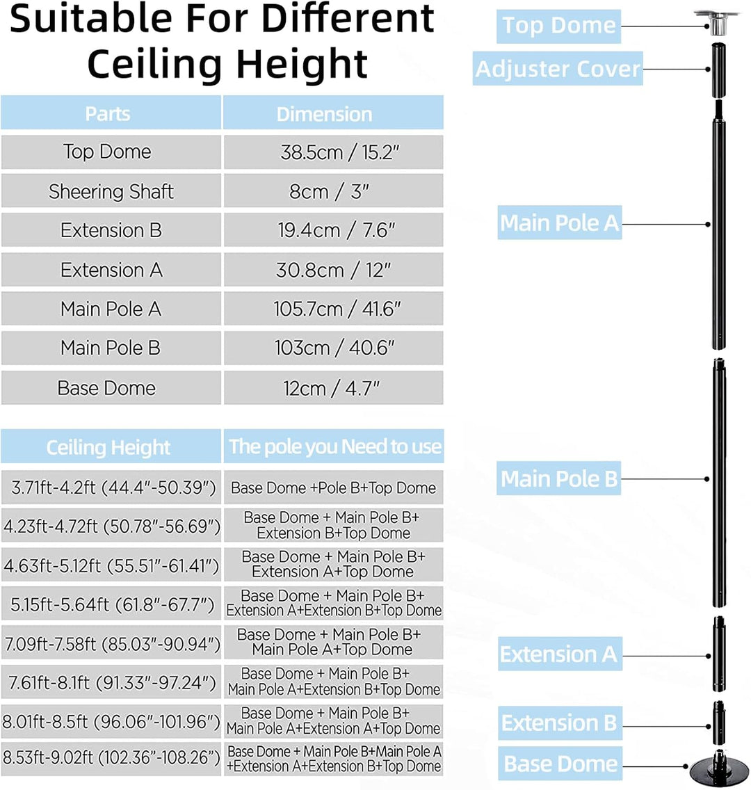 PRIOR FITNESS Perforierte Stange, Durchmesser 45 mm, Länge verstellbar, professionelles Stangen-Set,