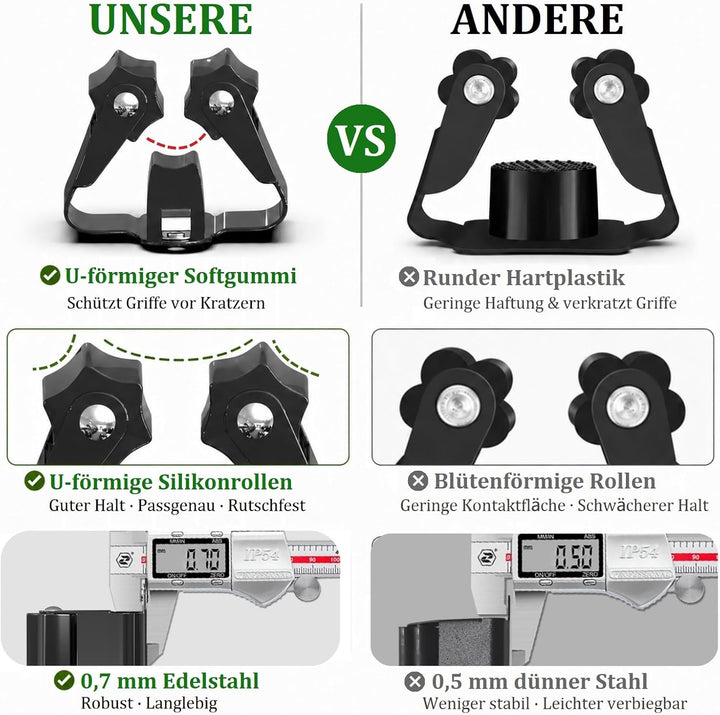 3-H 12 Stück Gerätehalter Set, Besenhalterung Wand Gartengerätehalter Besenhalter, Wandhalterung für