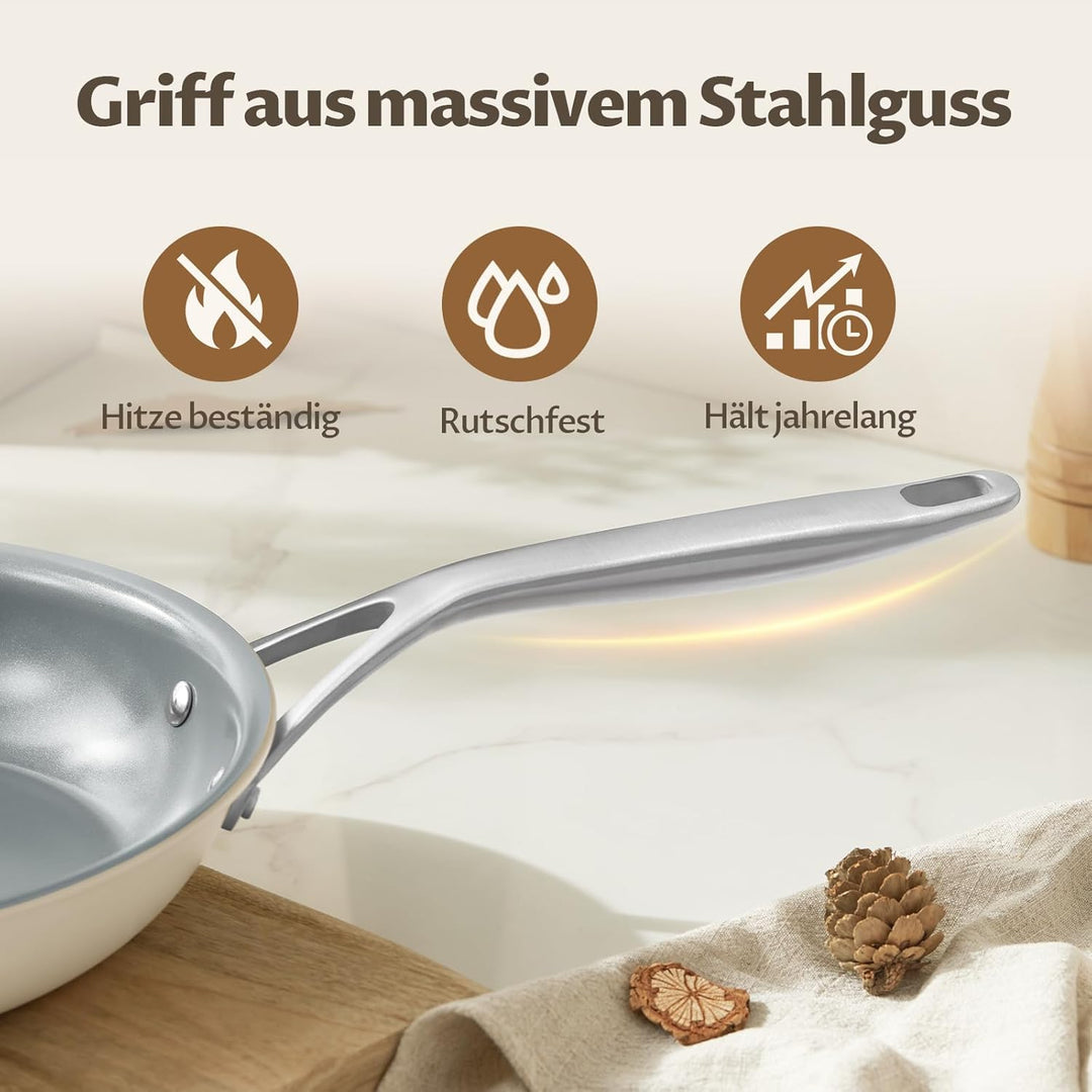 BLAZANT Keramik Bratpfanne 28cm Antihaft, PFAS-frei Gesunde Pfanne für Induktion & Alle Herdarten, E
