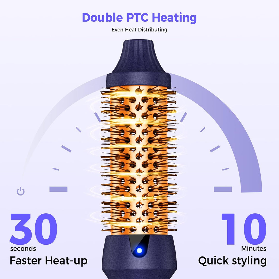 Thermal Brush, 3 en 1 Thermobürste Rundbürste, LED Hot Brush Rundbürste, Locken Bürste mit 120–200 ℃