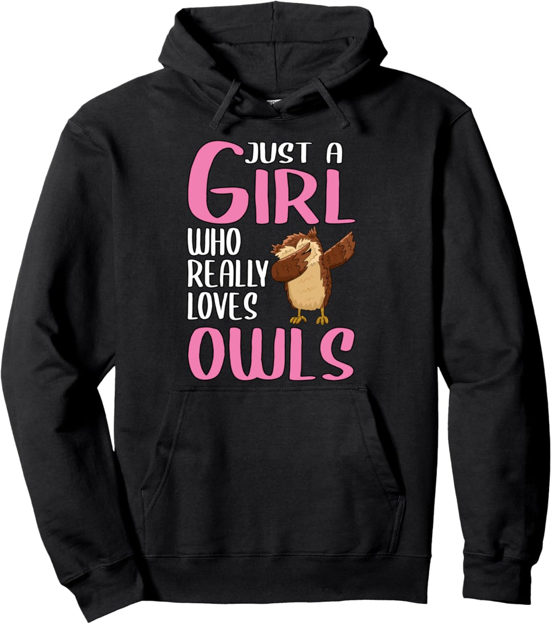 Damen Just A Girl Kauz Eulen Geschenk Eulen Pullover Hoodie