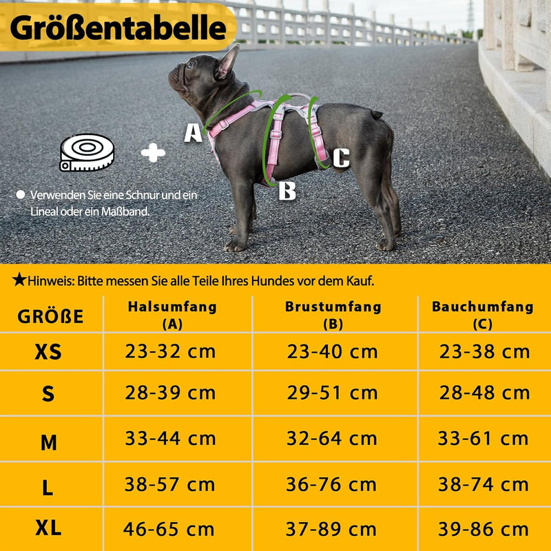 Huntboo Hunde Sicherheitsgeschirr, Ausbruchsicheres Hundegeschirr, Reflektierendes Geschirr mit Gepo