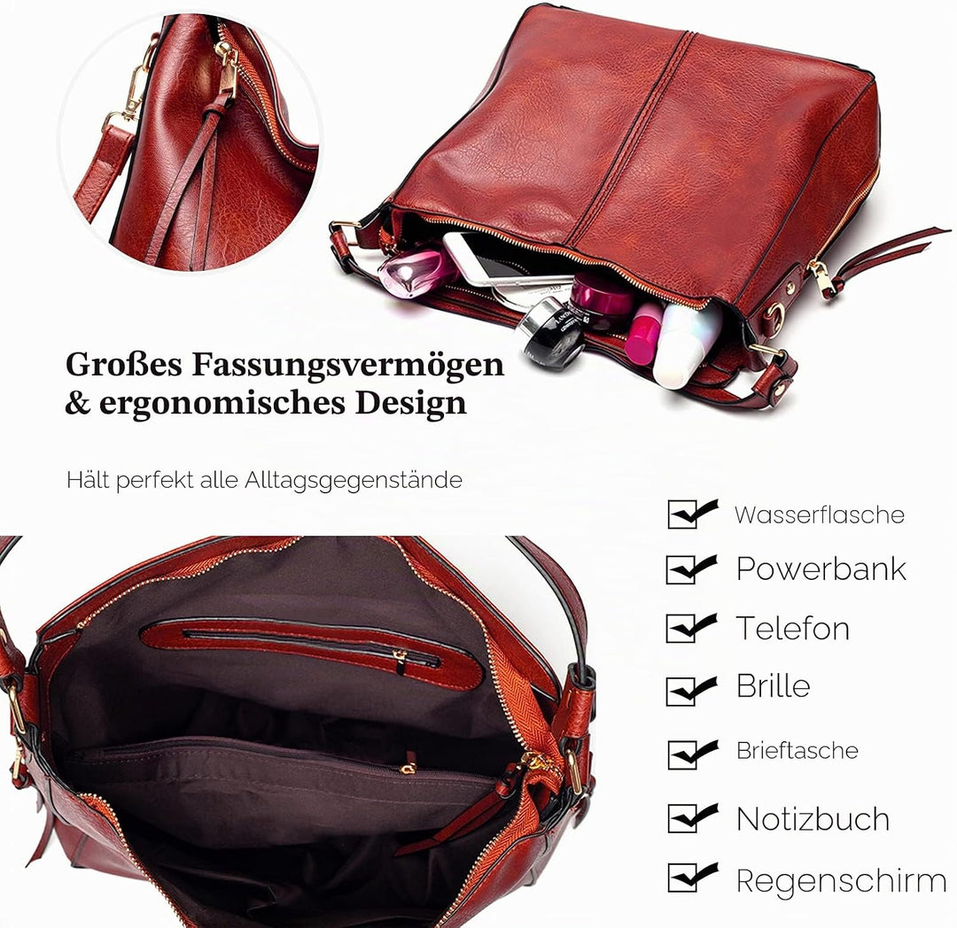 FANDARE Damen Handtasche Frauen Umhängetaschen Schultertasche PU Leder Tote Beutel Schultertasche fü