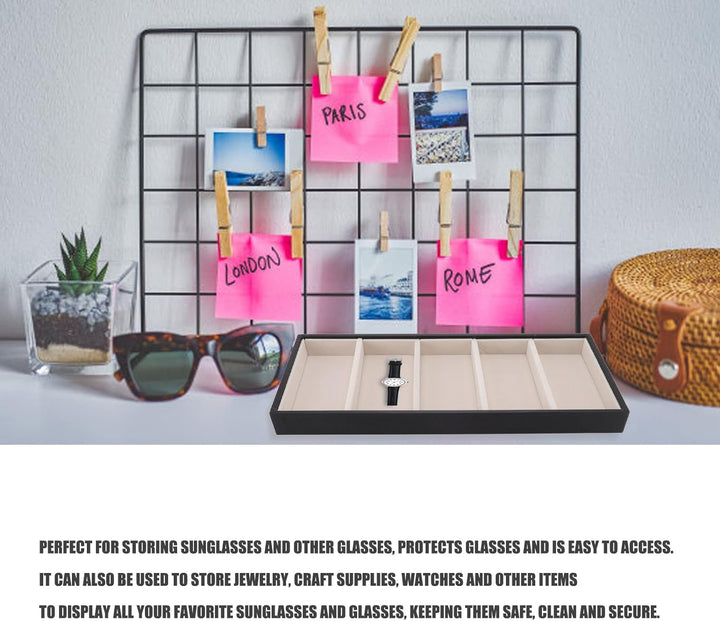 Brillenetui, 5 Gitter, Sonnenbrillen Organizer für Damen, Herren, ohne Abdeckung, Brillen Aufbewahru