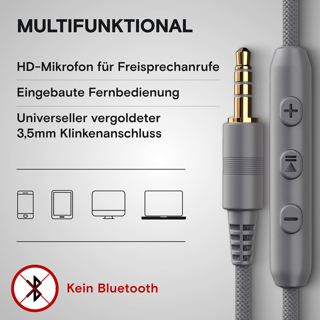 ARTIX® CL750 Premium Wired On Ear Headphones with Microphone, Comfortable Noise Isolating Design, 3.