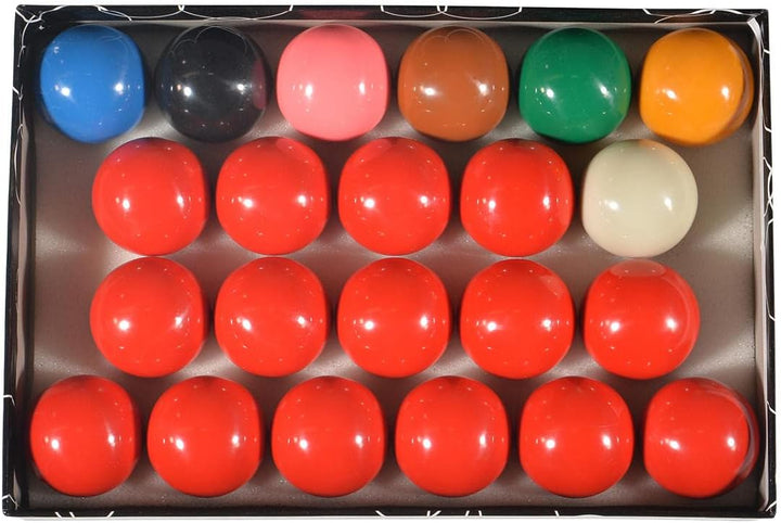 SOKKER Set mit 22 Billardkugeln Snooker aus Kunstharz, 52,4 mm, 15 rote Kugeln und 7 Mulitcolor