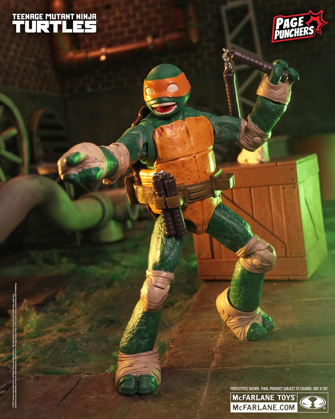 McFarlane Teenage Mutant Ninja Turtles (Page Punchers) Michelangelo Actionfigur mit Comic-Spielzeug,