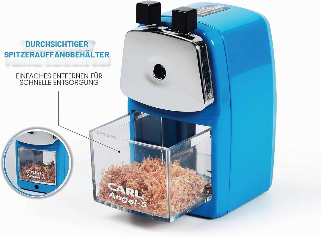 CARL Angel Manueller Bleistiftspitzer, 4 grosse Ablagen,