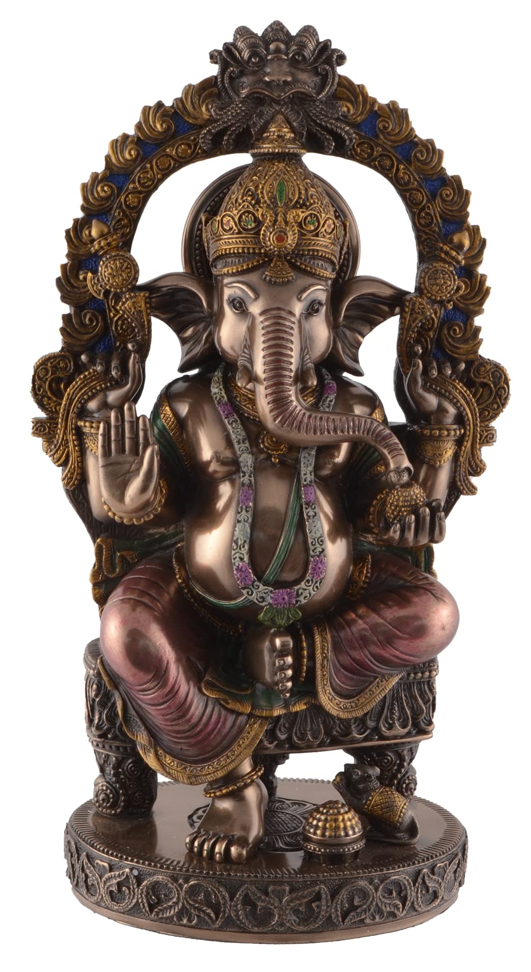 VOGLER Joh. Vogler GmbH Ganesha indischer Gott des Glücks - Tempelbogen sitzend bronziert by Verones