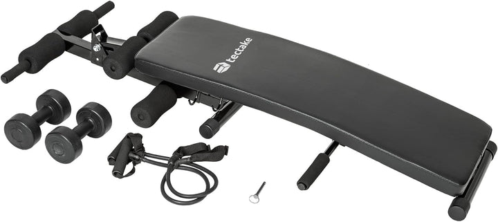 tectake Bauchtrainer 129 x 70 x 55 cm, multifunktionale Sit-up Bank aus Stahl, 5-fach höhenverstellb