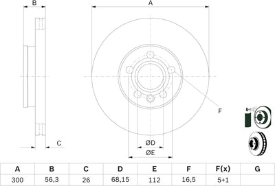 Bosch BD924 Bremsscheiben - Vorderachse - ECE-R90 Zertifizierung - eine Bremsscheibe