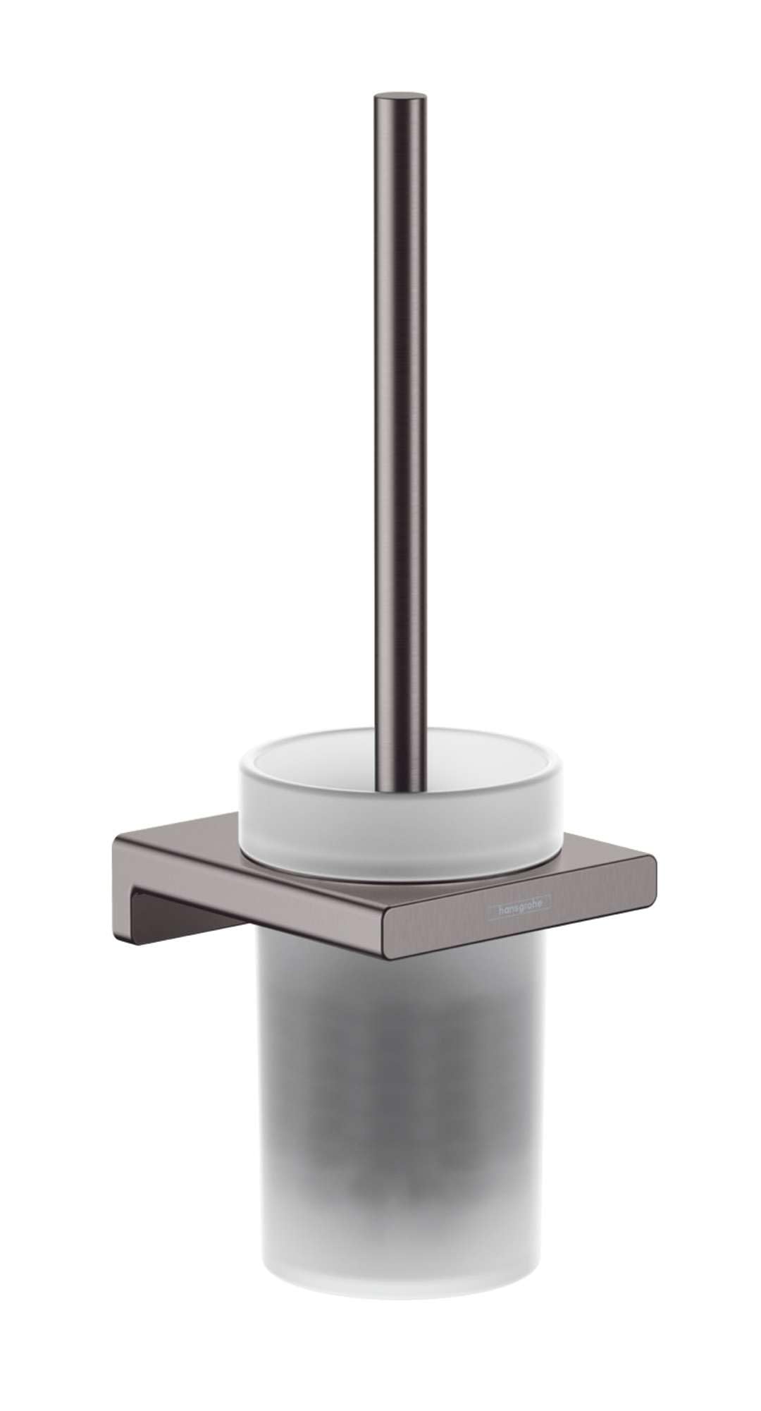 hansgrohe WC-Bürste und Behälter AddStoris, Toilettenbürstenhalter, Brushed Black Chrome, Brushed Bl