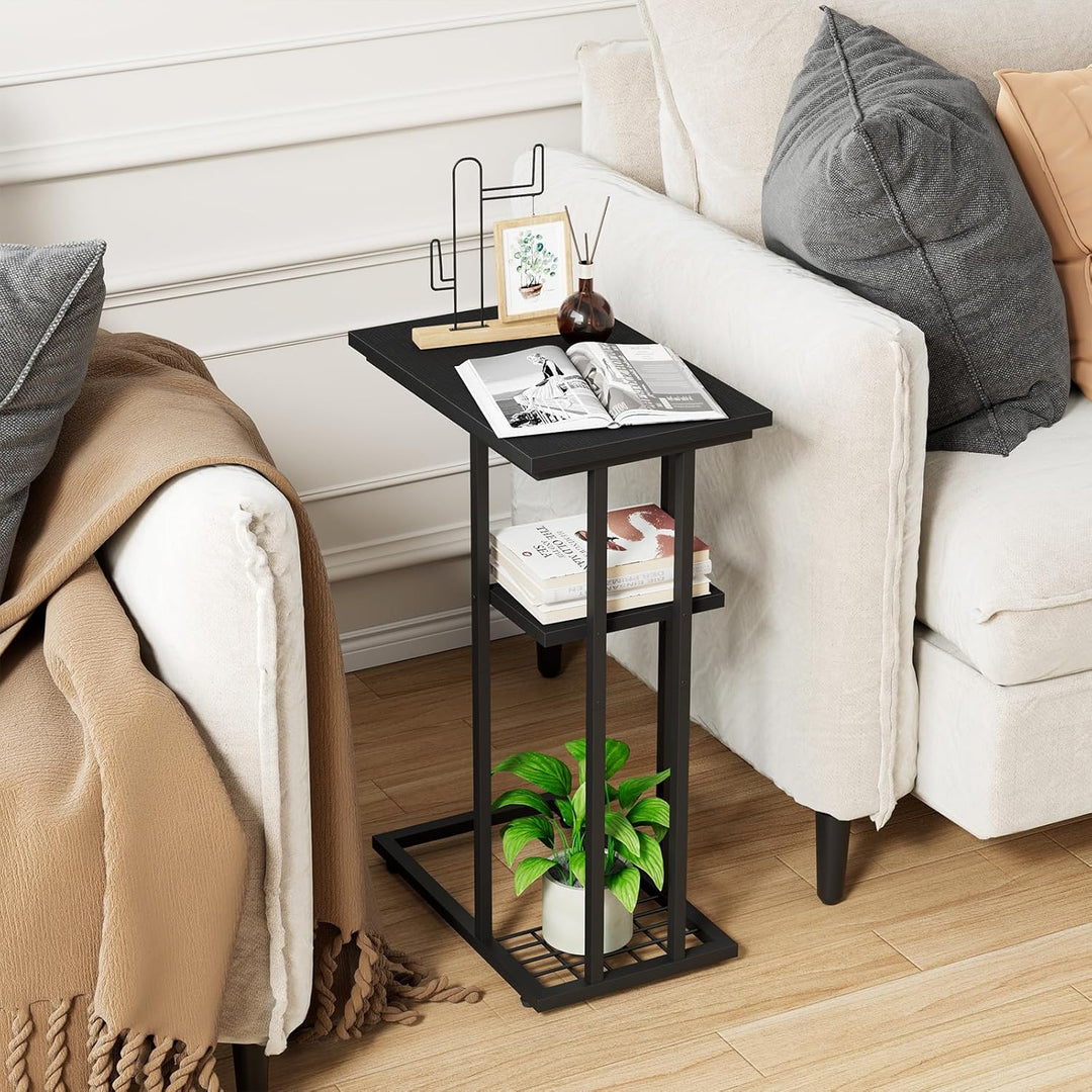 YMYNY Beistelltisch Kaffeetisch C-Form, Eleganter Kleiner Sofatisch, Industrie-Design, Sofatisch 40