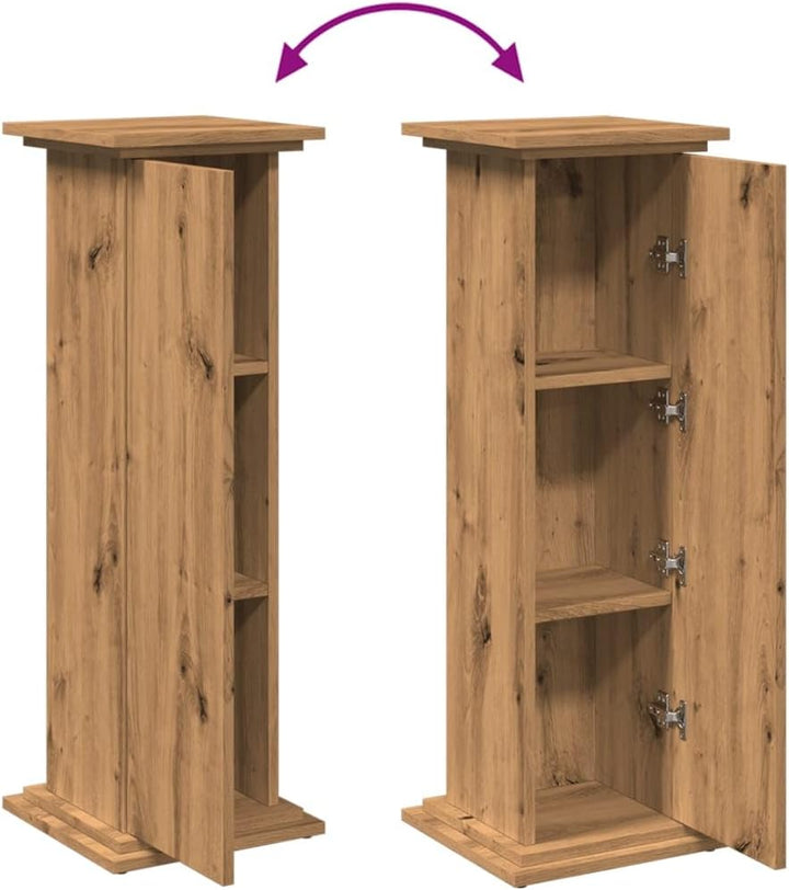 vidaXL Postament mit Stauraum Artisan-Eiche 31x30x90 cm Holzwerkstoff 31 x 30 x 90 cm Eiche Handwerk