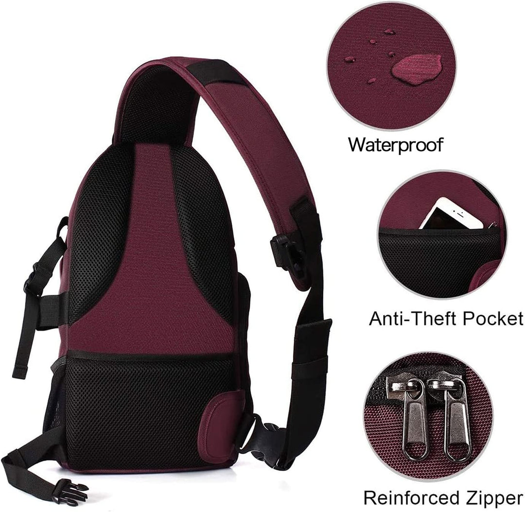 MOSISO Kameratasche Brust, DSLR/SLR/Spiegellose Kamera Rucksack Tasche Stossfester Fotografie Rucksa
