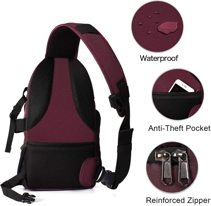 MOSISO Kameratasche Brust, DSLR/SLR/Spiegellose Kamera Rucksack Tasche Stossfester Fotografie Rucksa