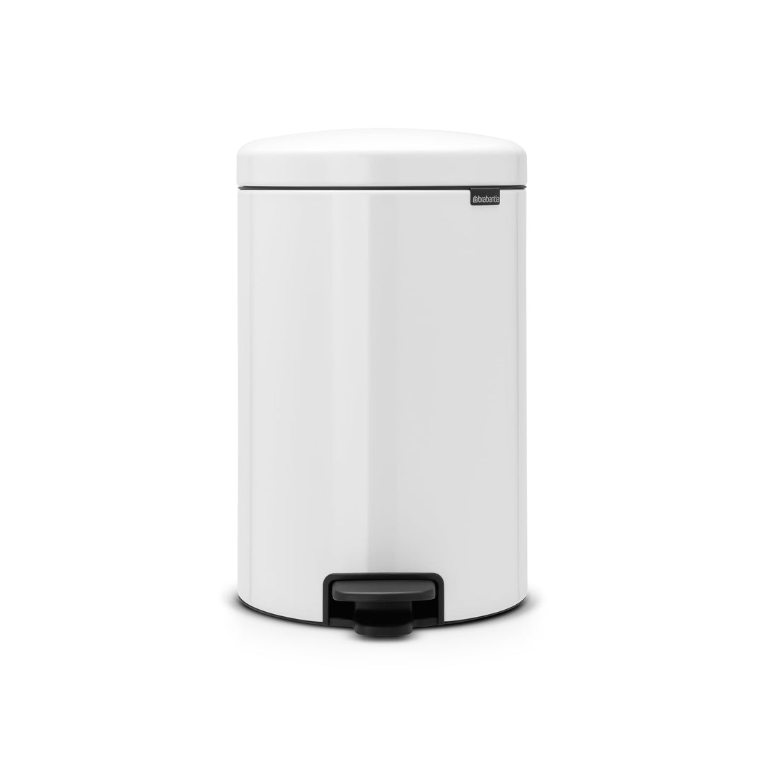 Brabantia Treteimer mit Inneneimer aus Kunststoff, Stahl, Braun, Weiss, 20L