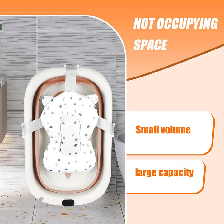 Faltbare Baby Badewanne mit Rutschfestem Kissen – Babywanne Ergonomisch, Tragbare Badewanne für Neug