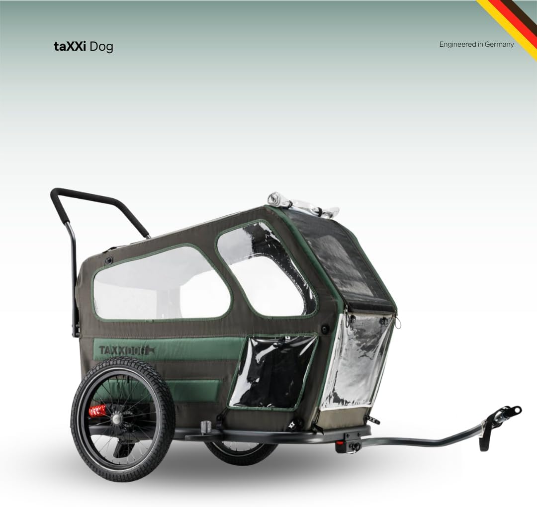 TAXXI Dog M Hundeanhänger für Fahrrad – Stabiler Fahrradanhänger für Hunde bis 40kg – mit Einstieg v