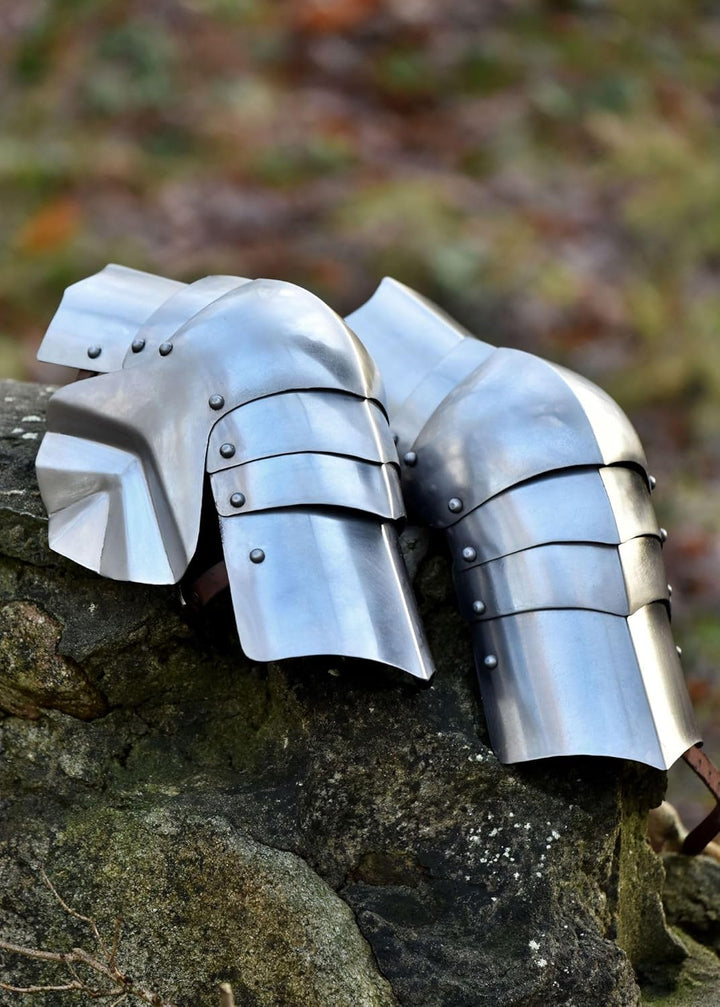 Battle-Merchant Kniebuckel, Kniekacheln, (Paar), 15. Jh, Stahl - Mittelalter, LARP