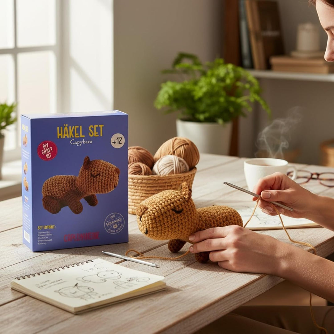 MIJOMA Häkelset Tiere für Anfänger & Fortgeschrittene – DIY Amigurumi Häkel Kit mit Anleitung, Wolle