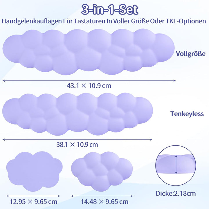 Sushret Wolke Handballenauflage Tastatur, Ergonomisches Wolke Handauflage Tastatur Mit Pu Leder Memo