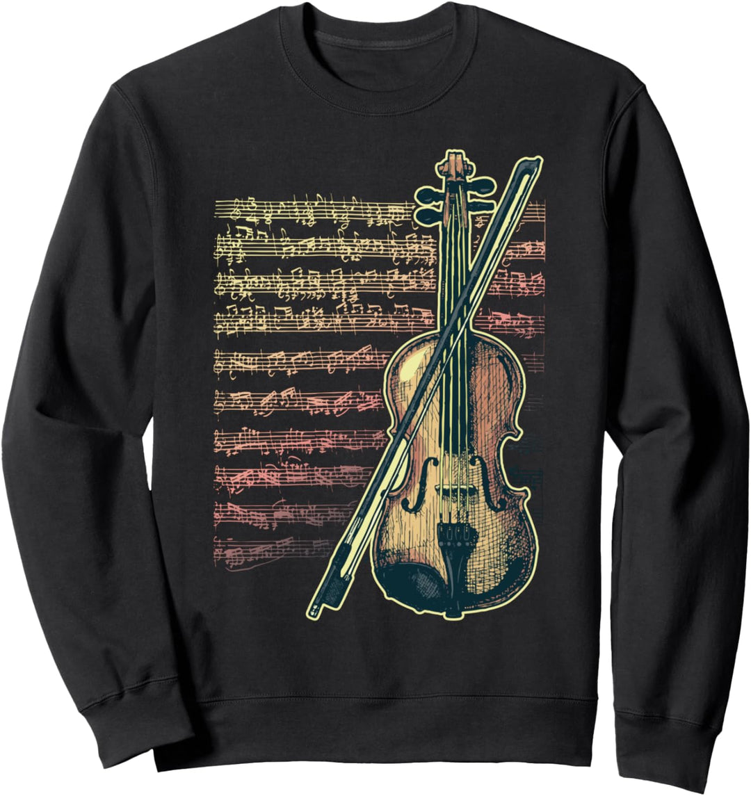 Geige Instrument Musiknoten Musiker Komponist Spieler Geiger Sweatshirt