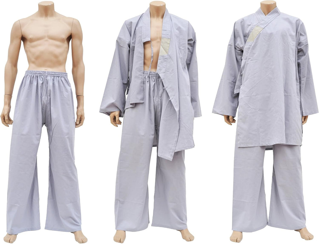 Shaolin-Anzug, Baumwolle, grau