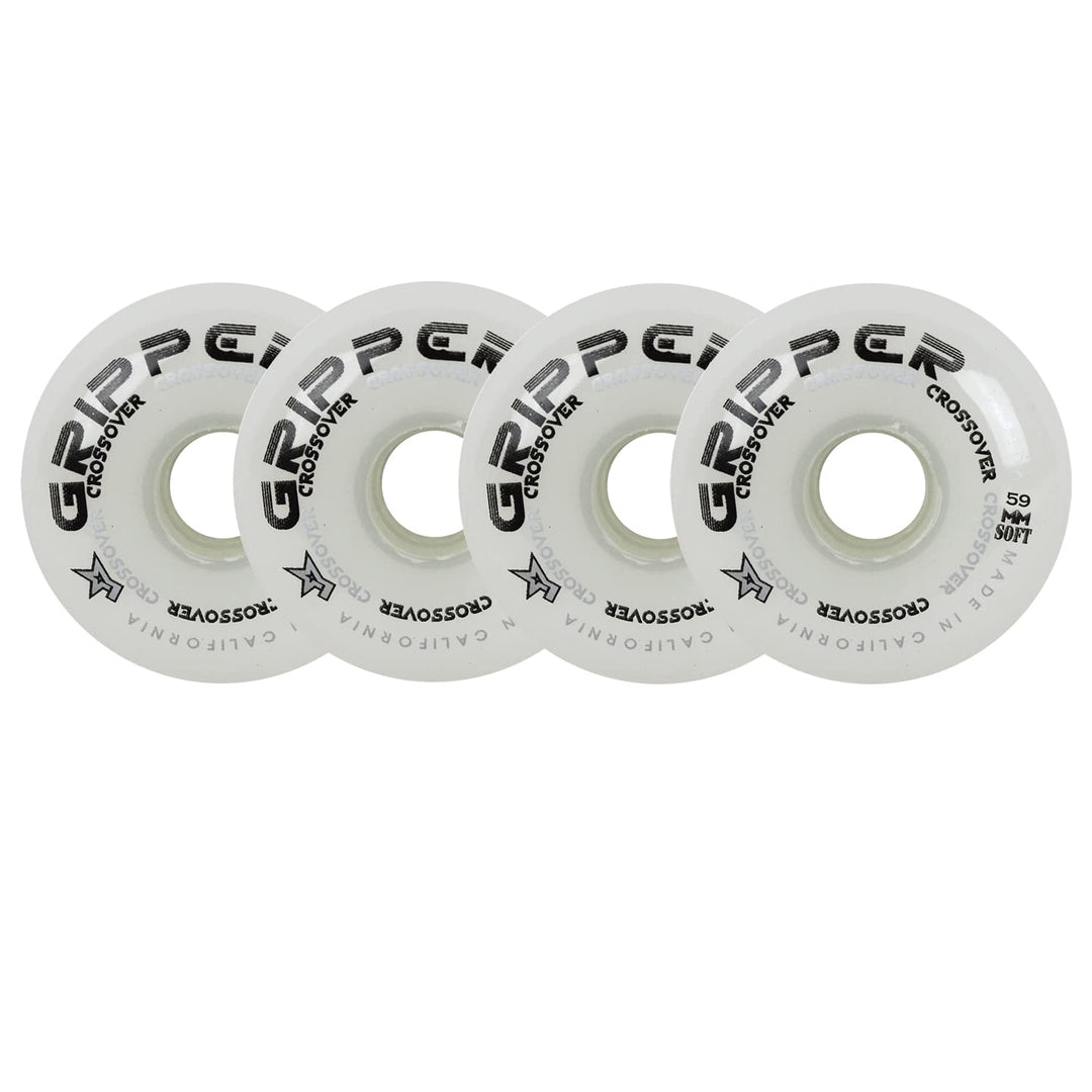 Labeda Rollhockey-Räder, Crossover-Set, 4 Stück, Farbe / Grösse wählbar Weiss 76A (weich) 59mm 4-Pac