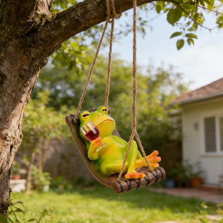 Gartenfrosch-Statuen, hängende Frosch-Gartenfiguren, Dekorationen für drinnen und draussen, Baumschm