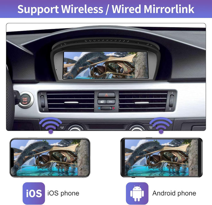 Road Top 8.9 Zoll Autoradio Touchscreen Wireless Carplay Android Auto für BMW 3 5 Serie E90/E91/E92/