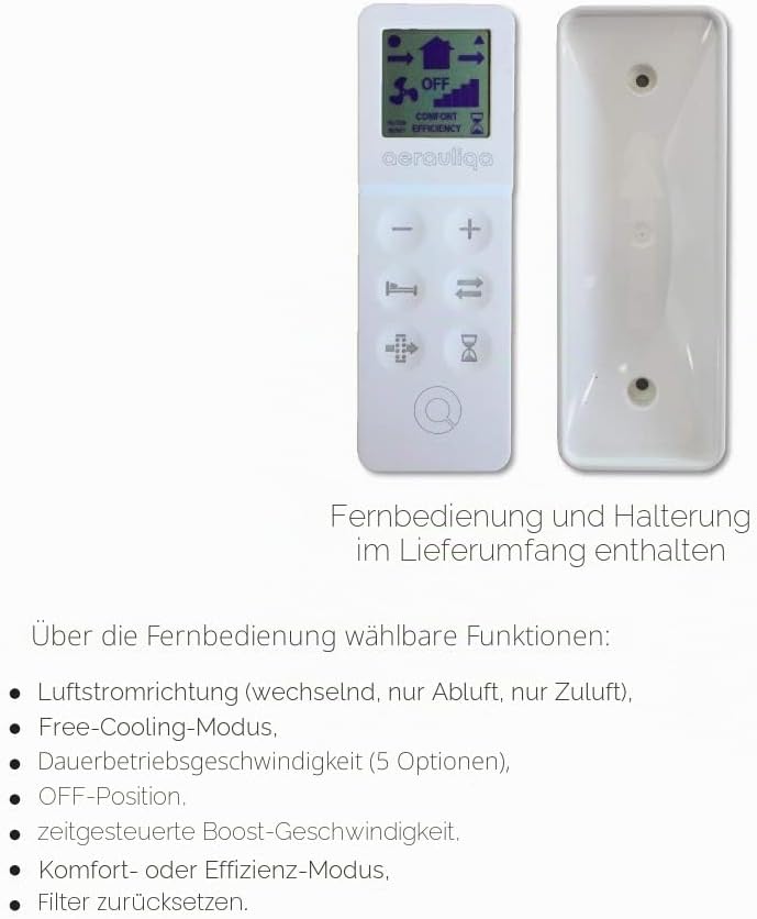 Aerauliqa 004388 Quantum Next 100 - Dezentralisierte VMC-Einheit mit Wärmerückgewinnung, super leise