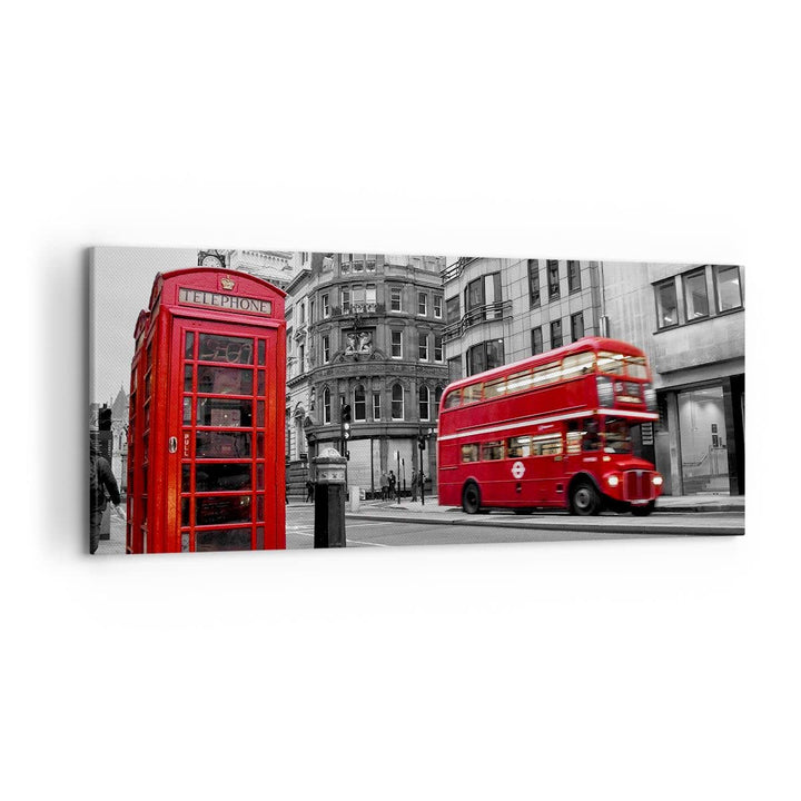 Wandbilder Dekoration Wohnzimmer Bus Telefon Strasse Panorama Bilder auf Leinwand 120x50cm Leinwandb
