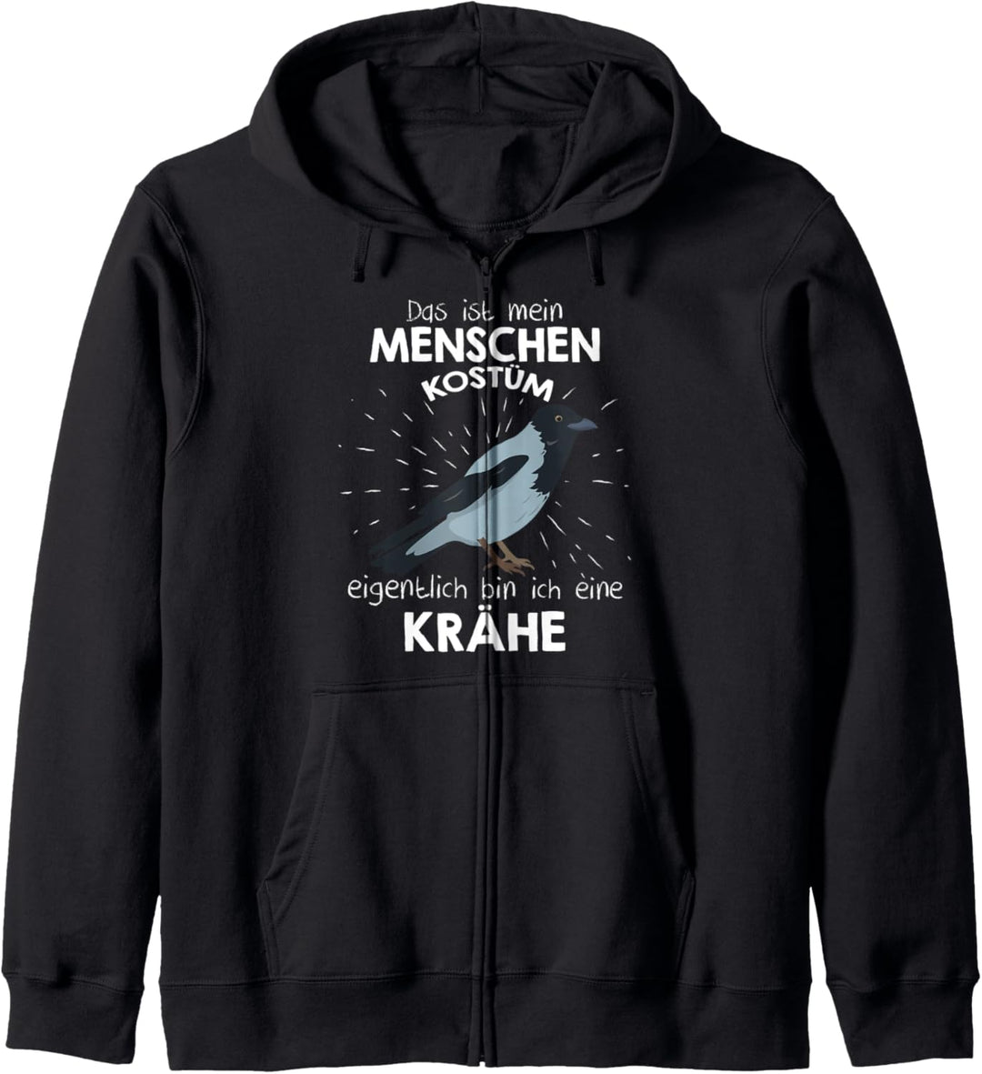 Mein Menschen Kostüm Bin ich eine Krähe, Halloween Outfit Kapuzenjacke
