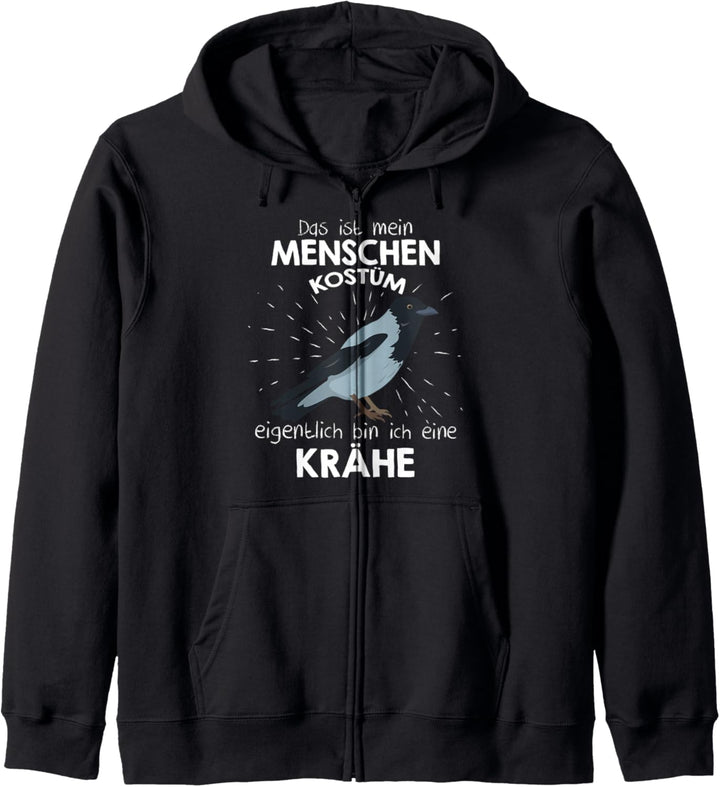 Mein Menschen Kostüm Bin ich eine Krähe, Halloween Outfit Kapuzenjacke