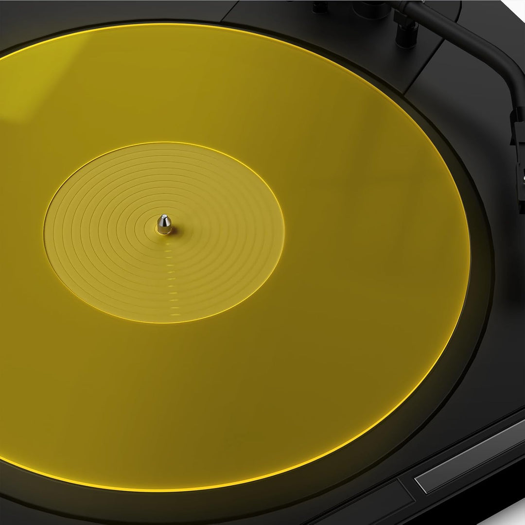 Plattenspieler-Matte, Schallplatten-Slipmat, Acryl-Plattenspieler-Platte, Vinyl-Rutschmatten (Gelb)