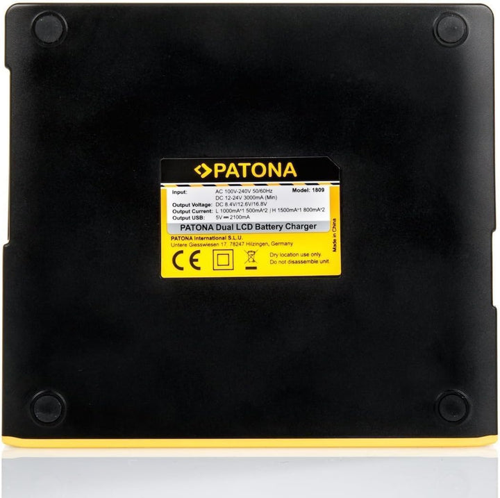 PATONA LCD Dual Ladegerät Kompatibel mit Akku Canon BP-807 BP-808 BP-809 BP-819 BP-820 BP-827 BP-828